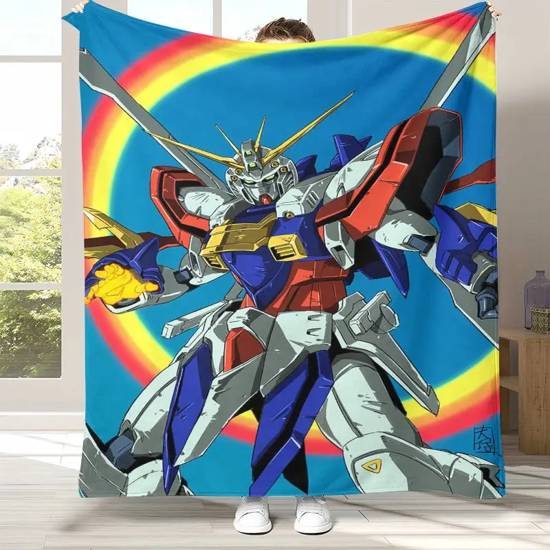 Retro Gundam Destroy Zeon Cartoon Soft Flannel Throw Blanket,Cozy Blanket for Bed,Sofa,Living Room,Picnic,Camping,Home Decor