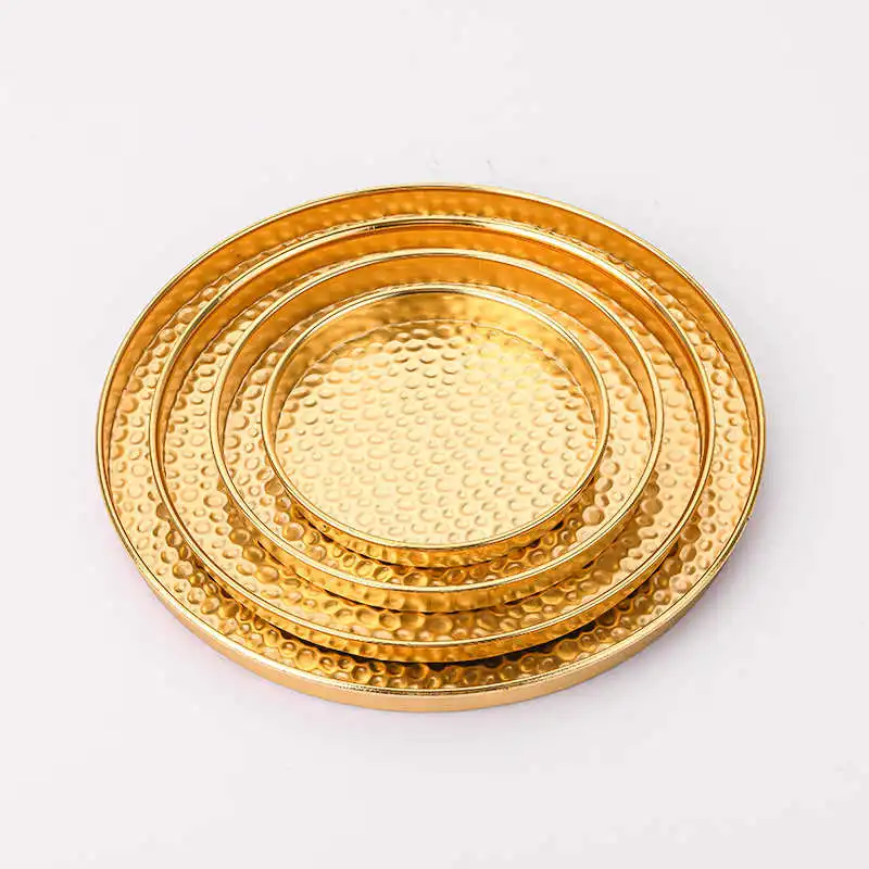 

Nordic Ins Sle Jewelry Tray Desktop Storage Tray Wedding Opening Ceremony Decoration Tray Item Storage round Stainl Stee...