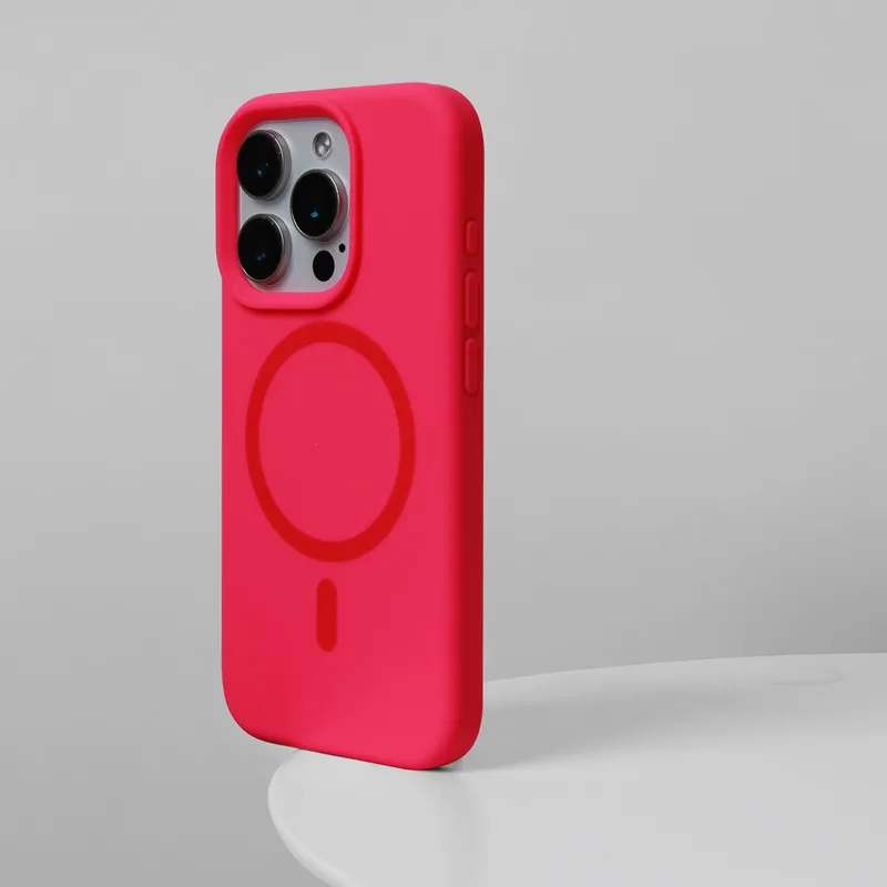 Magnetische Einfarbige Flüssigsilikon-Hülle für MagSafe Handyhülle für iPhone 17 18 Pro Max 16 15 14 13 Kabelloses Laden Weiche Hülle – Detail 8