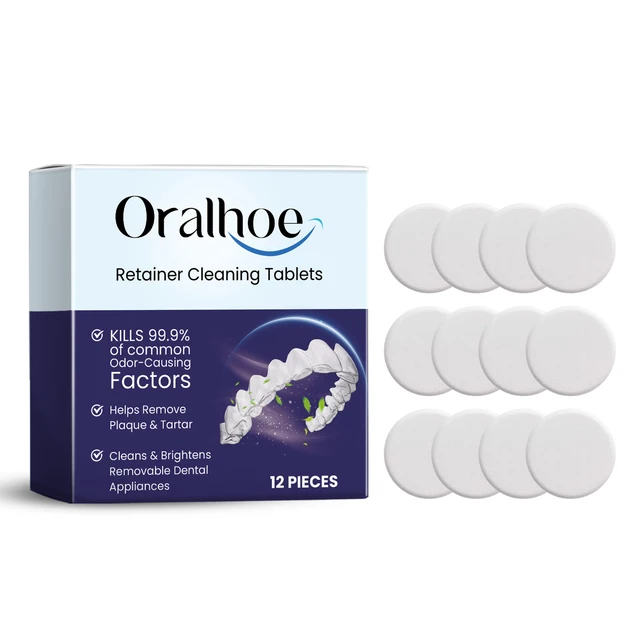 Denture Cleansing Tablet Whitening Remove Tooth Plaque Reduce Odor Oral Mouth Hygiene Care Fresh Breath Retainer Cleaner Tablets 2