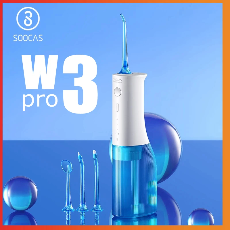 SOOCAS W3 Pro Oral Irrigator 4 Type Nozzle Dental water jet 80 Days Of Battery Life Water Flosser Teeth Whiteing Cleaner