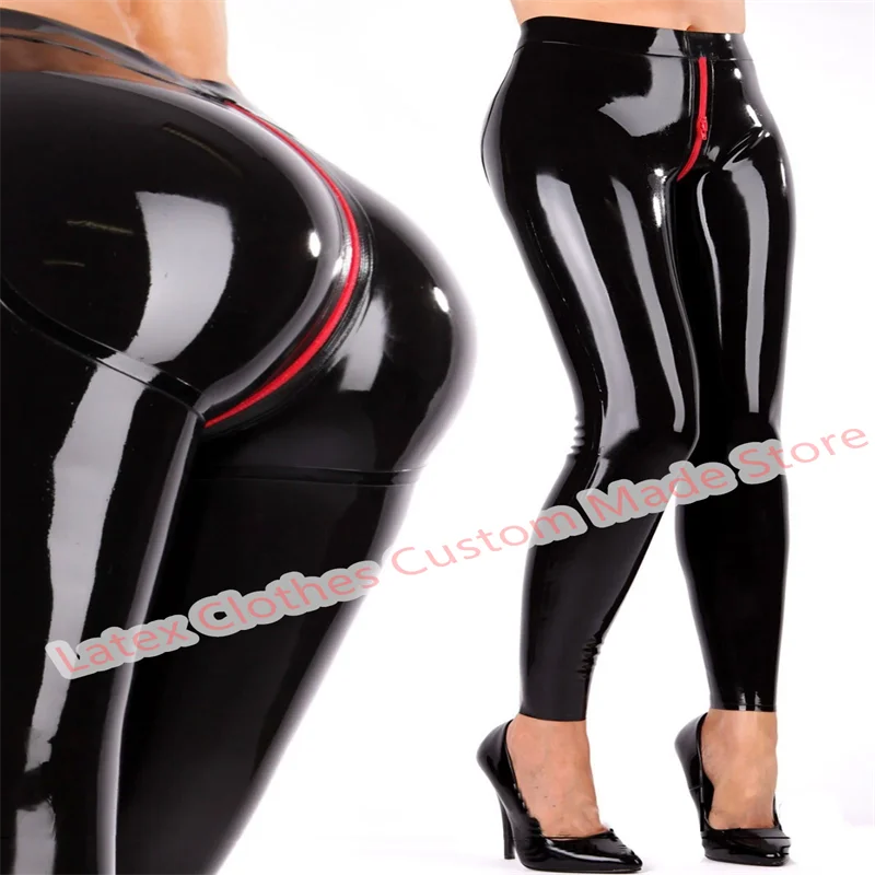 

Sexy Lingerie for Women Handmade Latex Pants Rubber Trousers with Zip Fetish Cosplay Costumes Customize