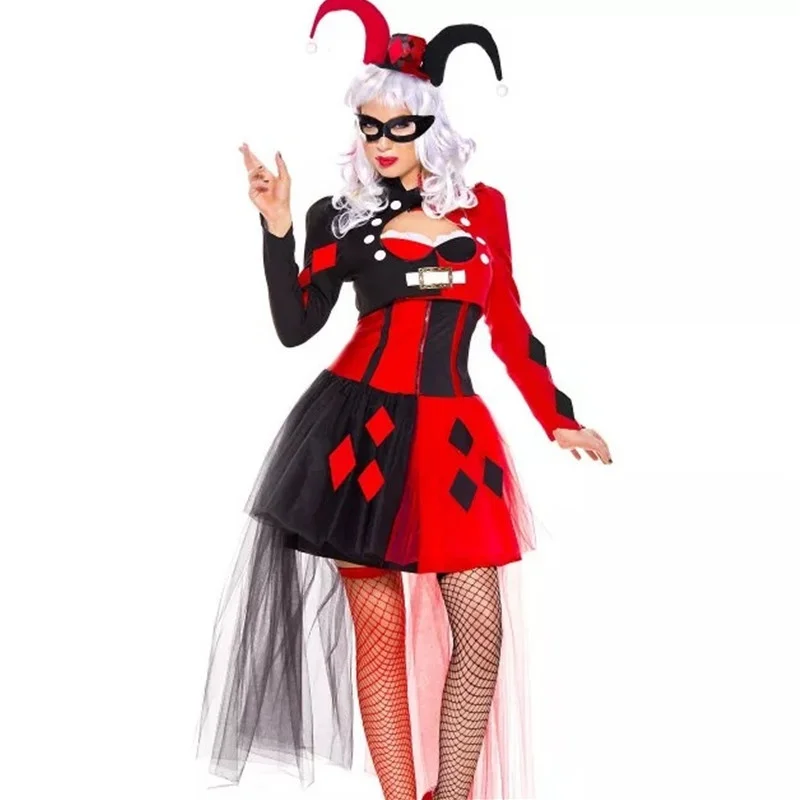 2025 Nieuwe Halloween Cos Clown Kostuum Cartoon Harry's Outfit Comic Book Geïnspireerd Nar Kledij voor Dames Feestelijke Slijtage