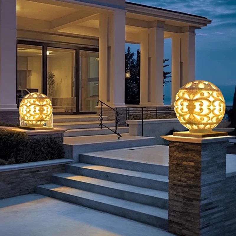Luminous ball light solar LED column light outdoor lighting non solar light outdoor garden decoration outdoor garden light