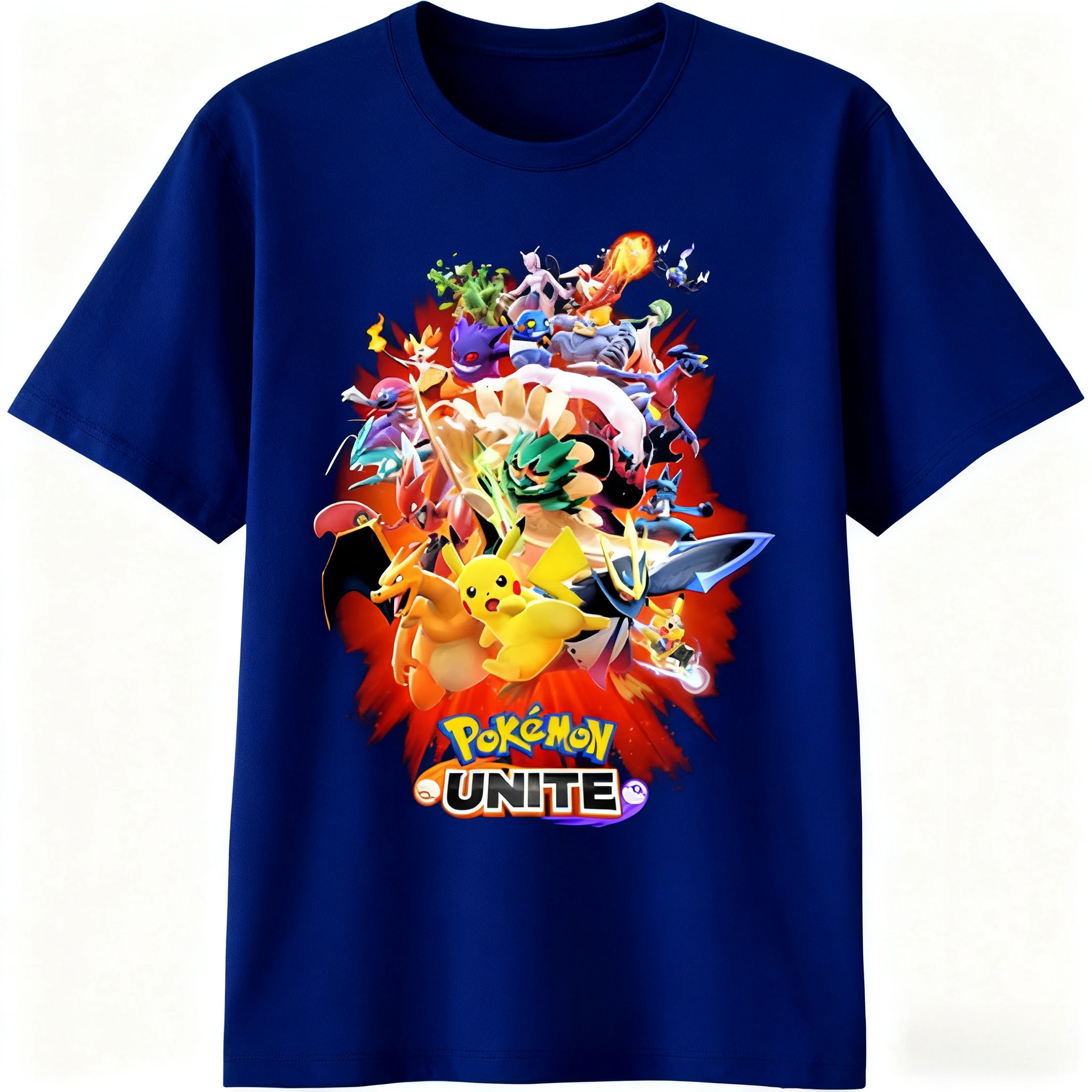 Koszulka męska z nadrukiem anime Pokémon na lato 2025, 100% czysta bawełna, luźna, codzienna, uniwersalna, z krótkim rękawem, luźna i wygodna.