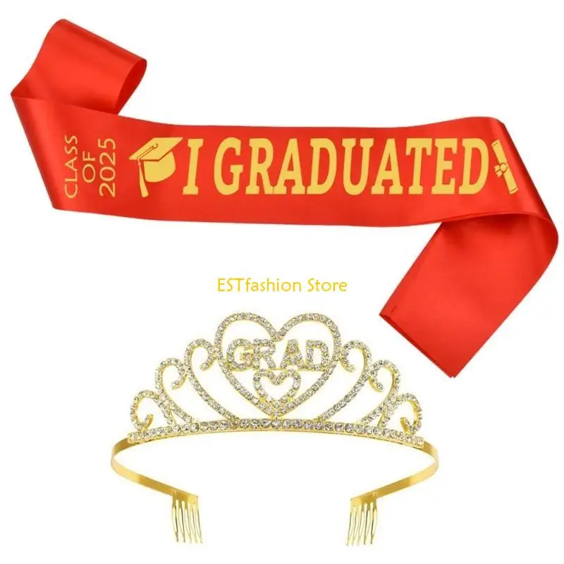 

Y5gc стразы Короны и костюма Регулируемые наплечники 20255Graduation для градуированной вечеринки и особого случая