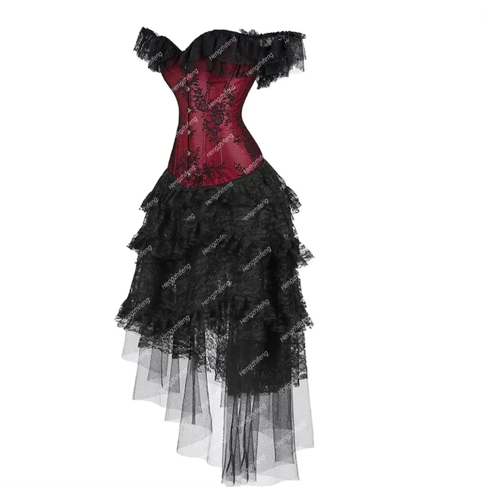 

Wedding Corset skirt Vintage Corsets Vintage Bustiers Overbust One Shoulder Corsetto Medieval Costumes Holiday Outfits Plus Size