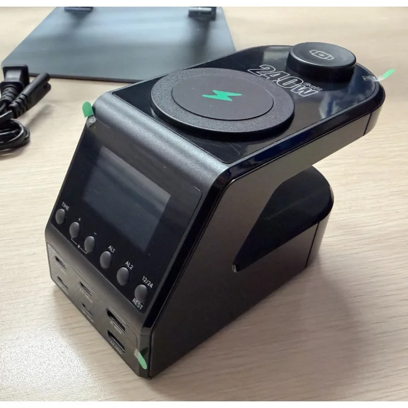 9 in 1 240W Desktop Charging Station PD Fast USB C Hub Power Strip with Wireless Charger Display