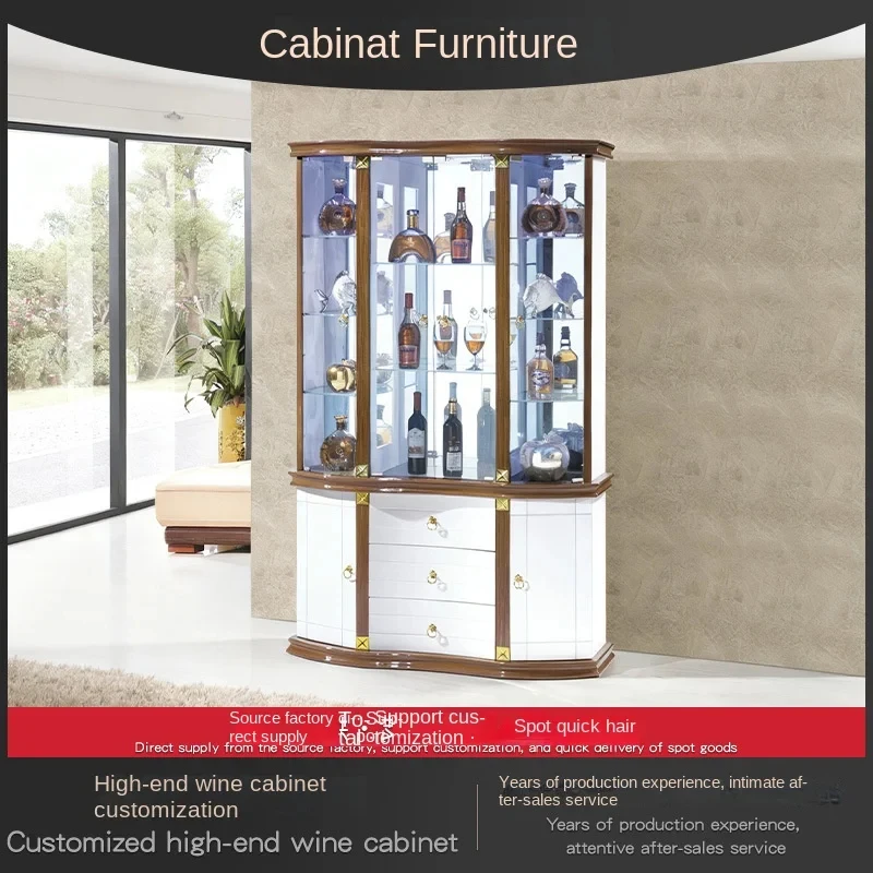 custom.Factory Direct Supply Modern Simple Italian Light Luxury Living Room Wall Small Glass Panel Wine Cabinet Glass Home Furni