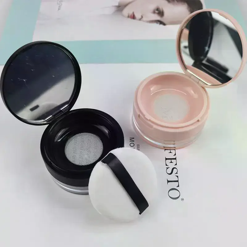 Empty Air Cushion Puff Box With Powder Puff Mirror Big Or Small Elastic Mesh Portable Makeup Case Container For Loose Powder