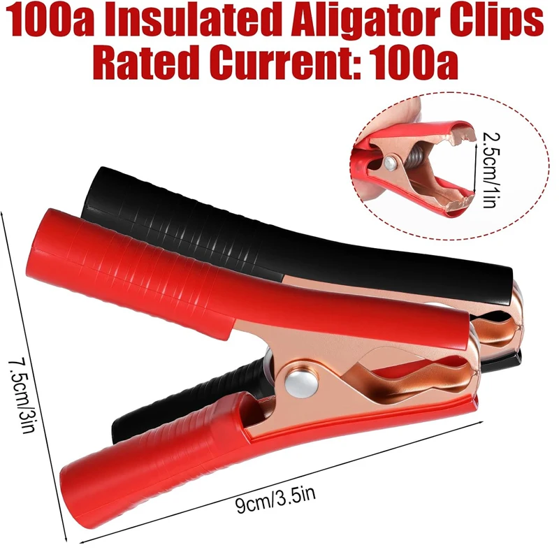 Jumper Cable Clamp 50-100A Crocodile Alligator Clip Heavy Duty Car Battery Charger Tester Terminal Replacement Connector