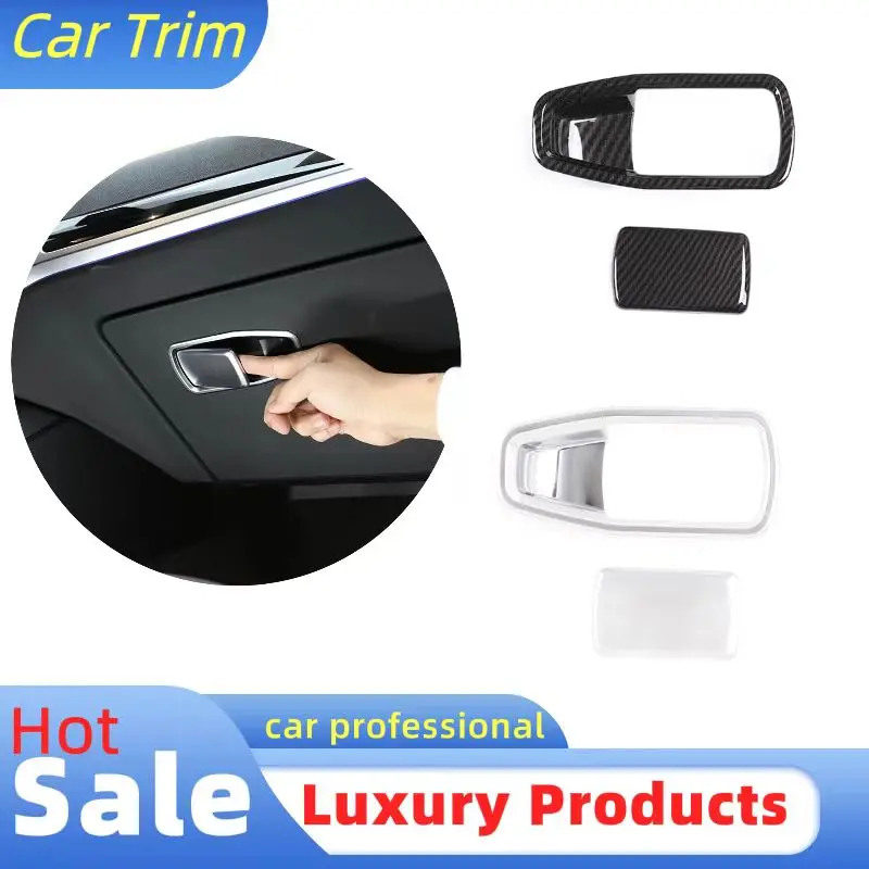 

2 Pcs ABS Chrome Car Styling Interior Co-pilot Glove Box Handle Cover Decorative Trim For BMW 3 Series 2020 G20 G28 Accessories