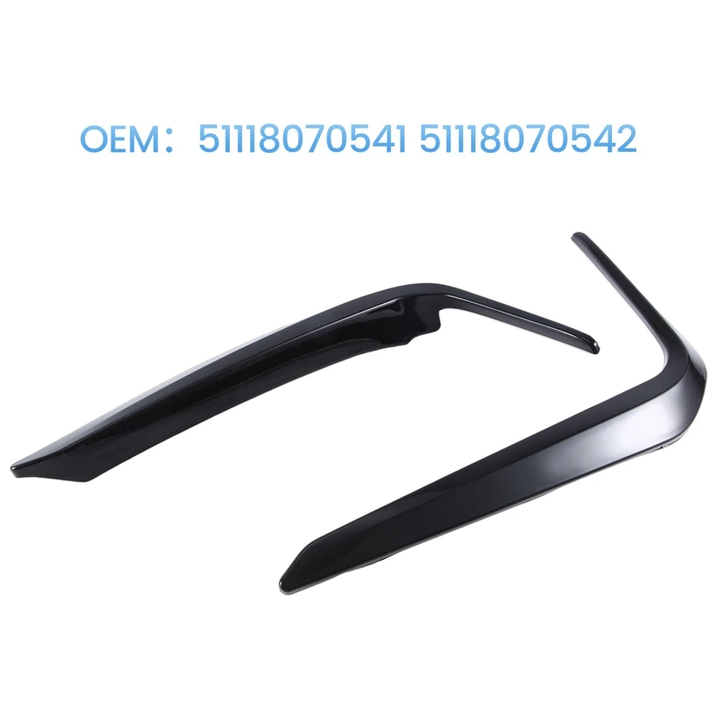 Black Car Fog Lamp Cover Trim Strips For BMW 5 Series G38 M Sport 2018-2020 Spare Parts Accessories 51118070541 51118070542