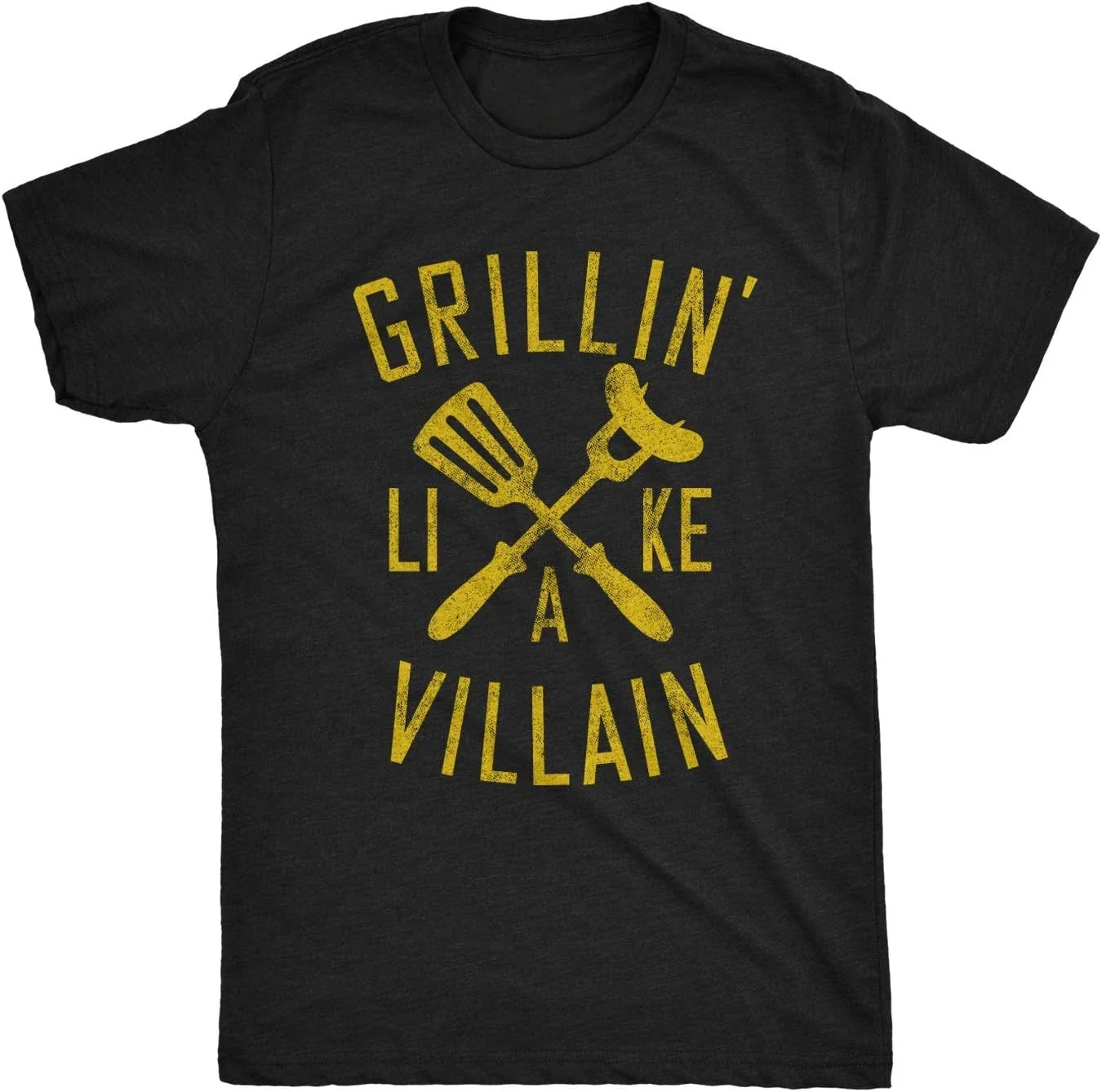 Funny Cookout BBQ Grill Tee Mens Grillin Like A Villain Tshirt