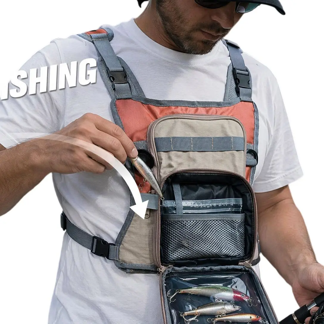 Outdoor Multi-functional Waterproof Fishing Chest Bag Lightweight Large-Capacity Tackle Vest Storage for Fly Fishing view 2
