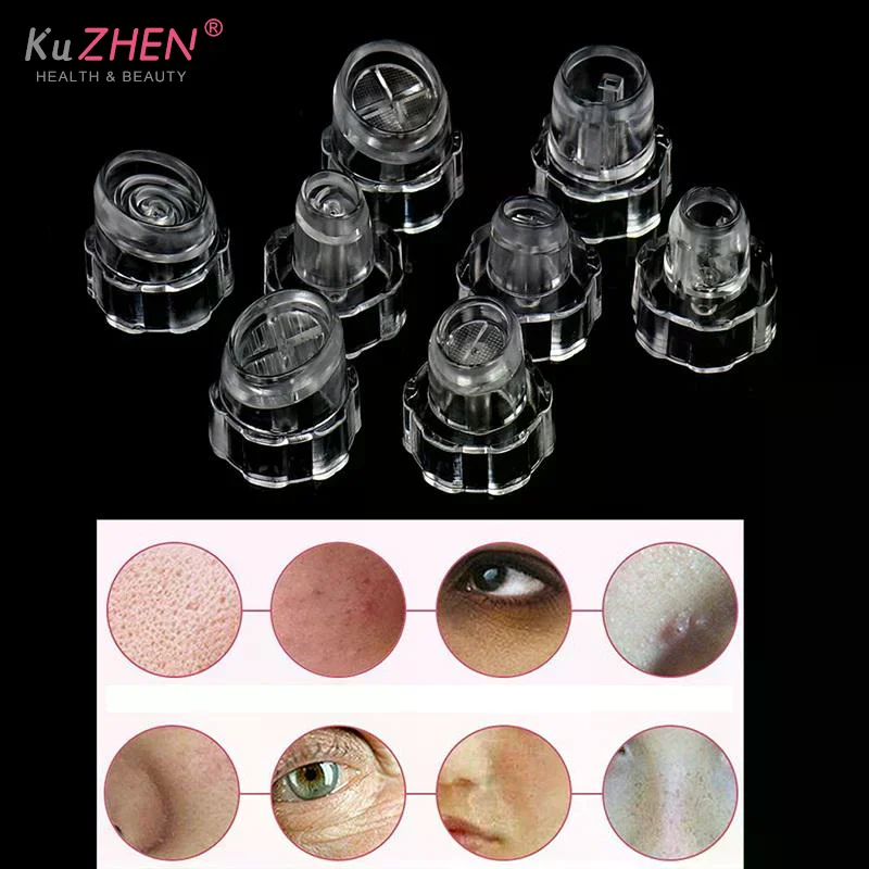 8PCS/Pack Tips For Transprent Tip Head Replacement Plastic For Hydro Water Facial Skin Oxygen Dermabrasion Machine