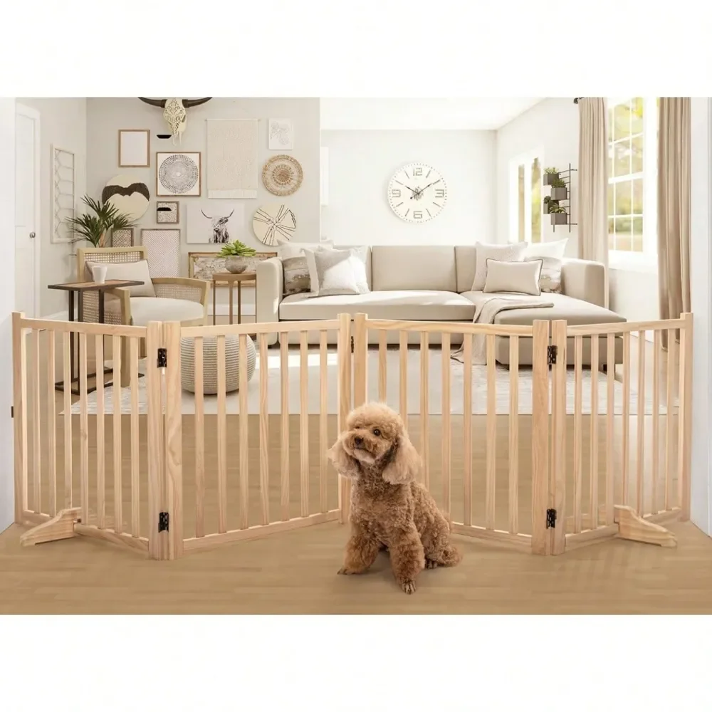 

Freestanding Dog Gate Fence Dog Gate For Doors And Stairs, Wooden Dog Fence Indoor Pet Gate, Cross Fence