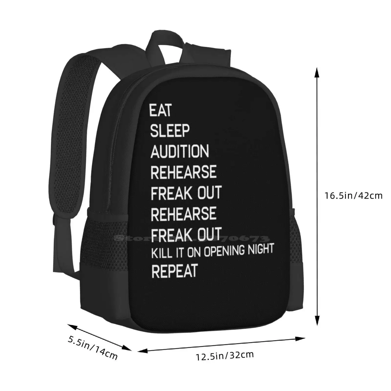 Stage Left Stage Right Funny Theater Broadway Musical Actress Actor Hot Sale Backpack Fashion Bags Actress Rehearsal Dancers