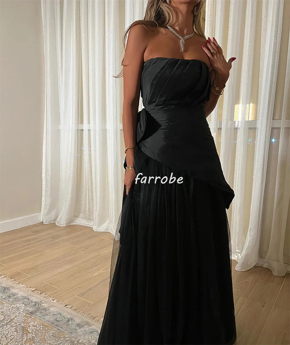 Personalizado exquisito estilo moderno arco plisado acanalado drapeado A-line vestidos largos sin tirantes vestidos para ocasiones a medida tamaños disponibles