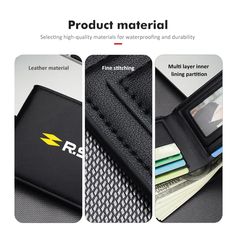 Car Driver License Business Credit Card Holder ID Wallet Clip For Renaul RS Kadjar Captur Clio Megane 2 3 4 RS Koleos Logan