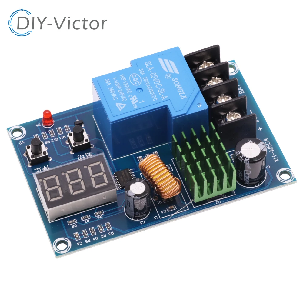 XH-M604 18650 Lithium Battery Charging Control Board DC 6-60V Li-ion Lead Acid Battery Charge Protection 12V Digital Voltmeter