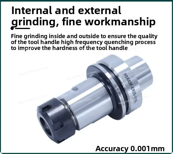 Precision HSK63F Tool Holder with ER Collet Chuck - for 5-Axis High Speed Machining Centers