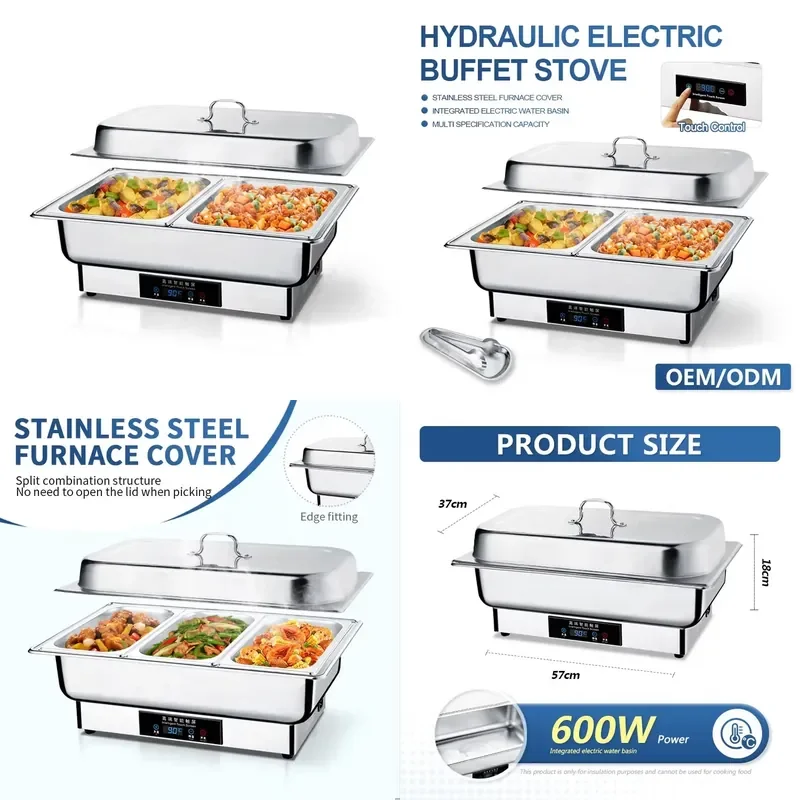 Restaurant Supplies Buffet Food Warmer Hotel Catering Serving Chafing Dish Wedding Heating Food Chefing Dish