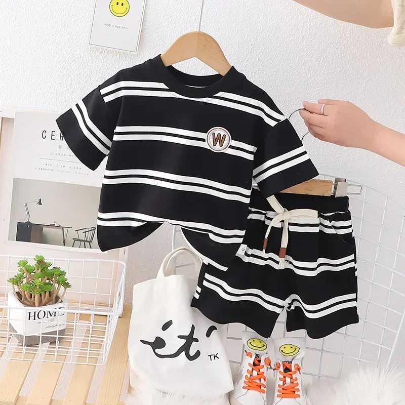 

New Summer Baby Boys Clothes Suit Children Casual T-Shirt Shorts 2Pcs/Sets Kids Girls Clothing Toddler Costume Infant Tracksuits