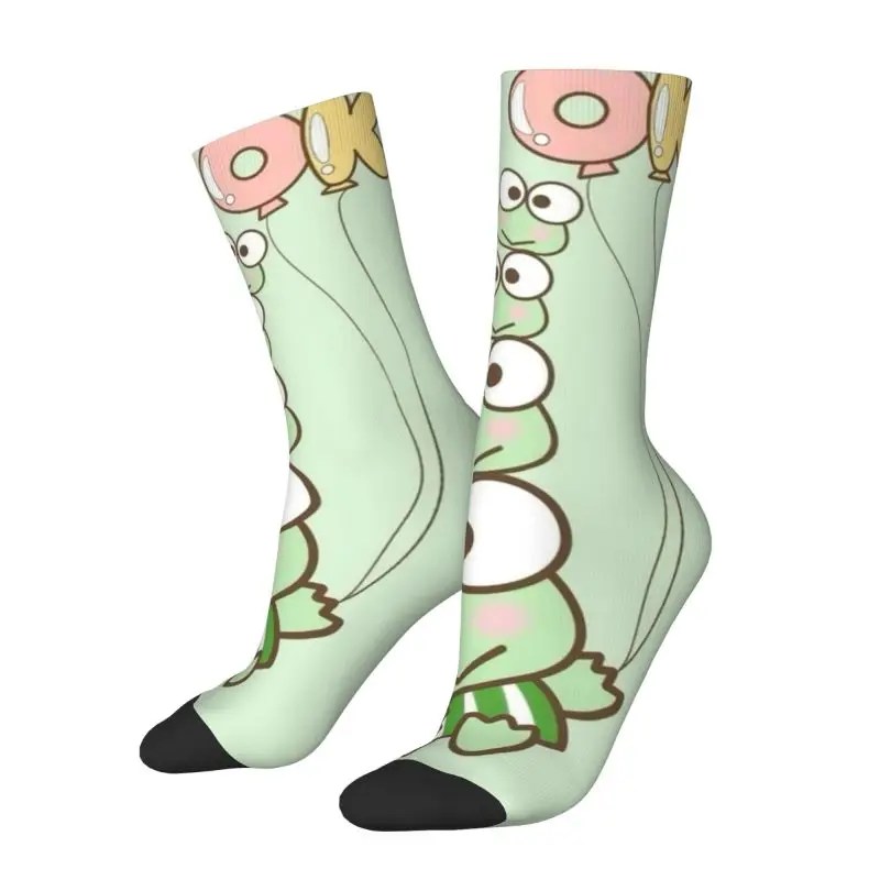 Custom Keroppi Front Men's Crew Socks Unisex Kawaii 3D Print Dress Socks