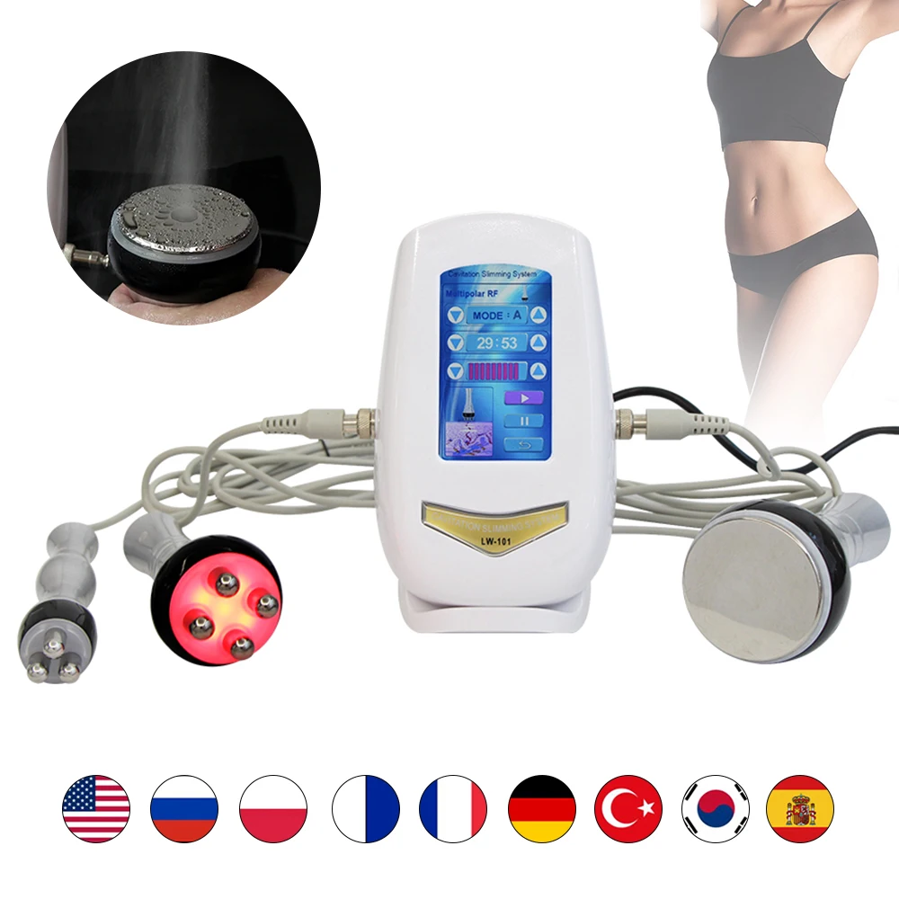 AOKO 3 in 1 40K Ultrasonic Cavitation Slimming Machine Skin Tightening  Facail Lifting Skin Rejuvenation Beauty Device For Home