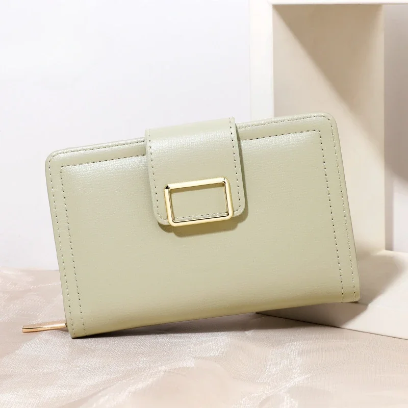 New Multi-functional Solid Color Pu Women's Purse Short Korean Clutch Purse Wallets for Women Card Holder
