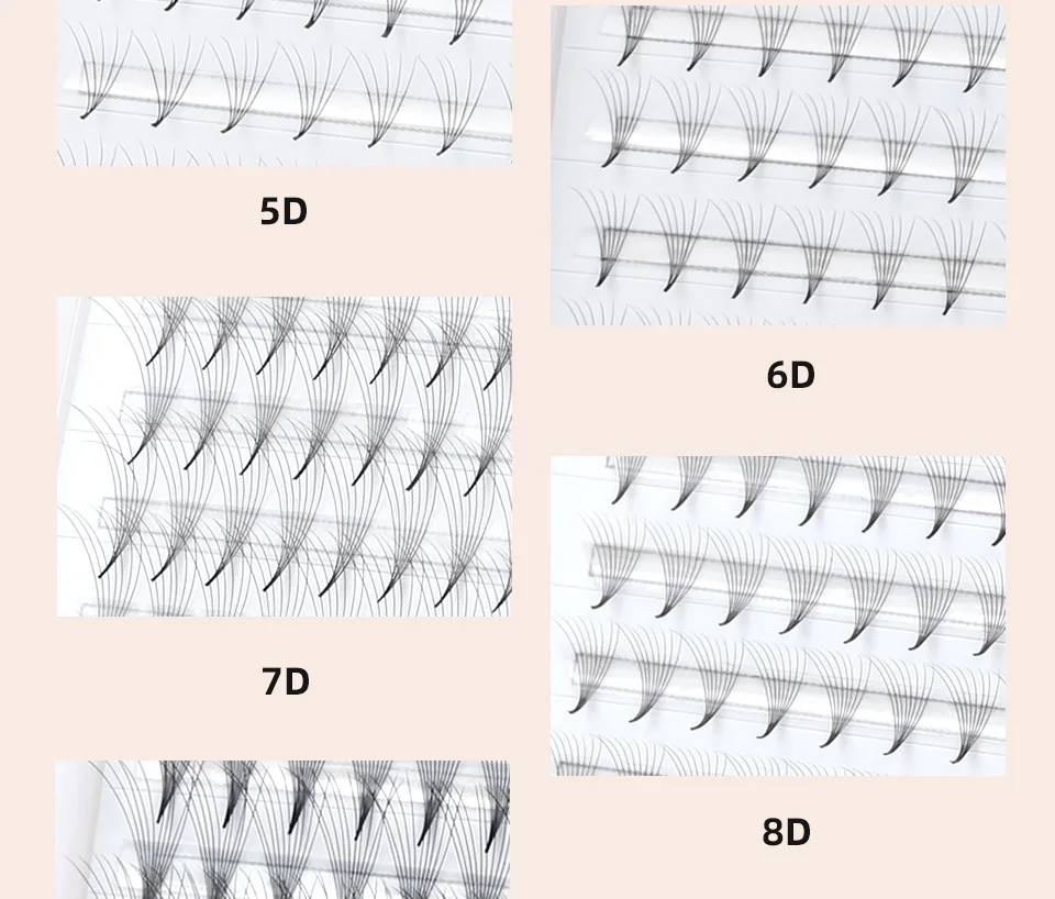 RUJADE Russische Volumenwimpern, vorgefertigte Fächer, dünne, spitze Basis, 5D, 6D, 8D, 10D, 12D, individuelle Wimpernverlängerung, falsche Wimpern-Cluster – Detail 27