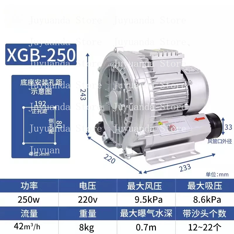 

High Pressure Vortex Fan Strong Fish Pond Oxygenation and Aeration Industrial 380V Adsorption Roots Blower