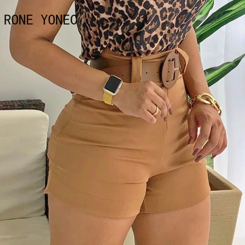 Conjunto informal y pantalones cortos de manga corta con estampado de leopardo para mujer, traje elegante con abertura en forma de cerradura y encaje, para vacaciones, 2021