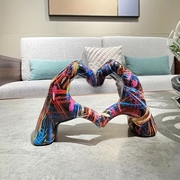 Colorful Gesture Decoration, Love Finger Statue Modern, Modern Art Sculpture Personalized Finger Home Decoration