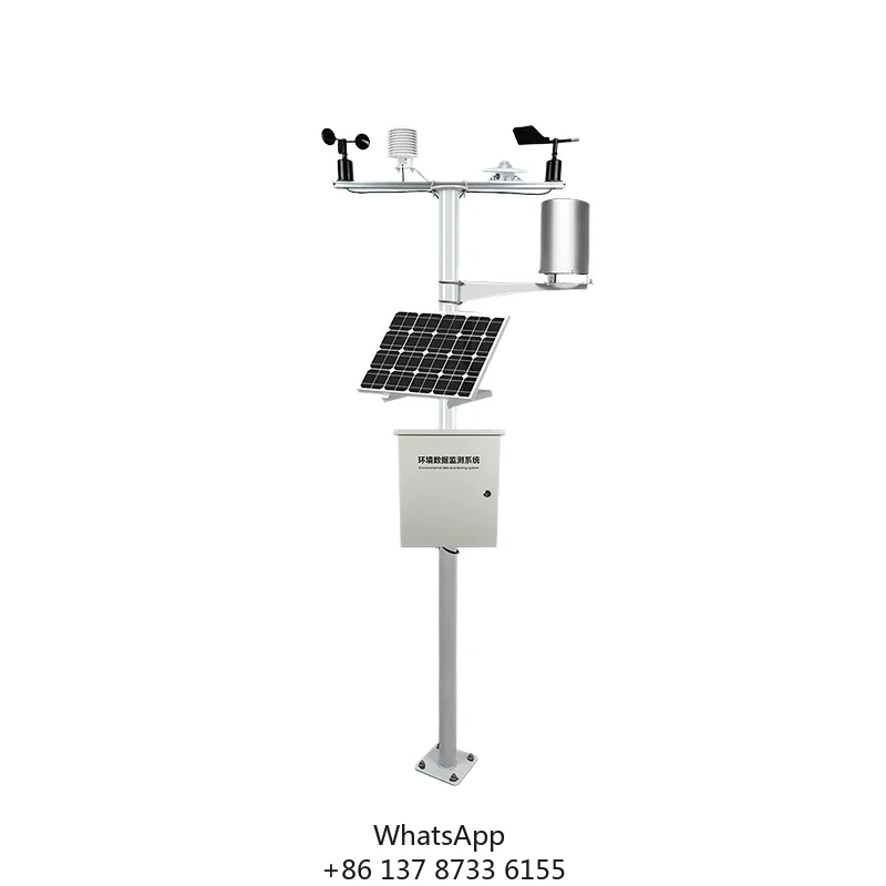 Automatic Multi-Parameter Rain Gauge Wind Temp Humidity Radiation Solar Power IoT Data Logger Outdoor Compact Weather Station
