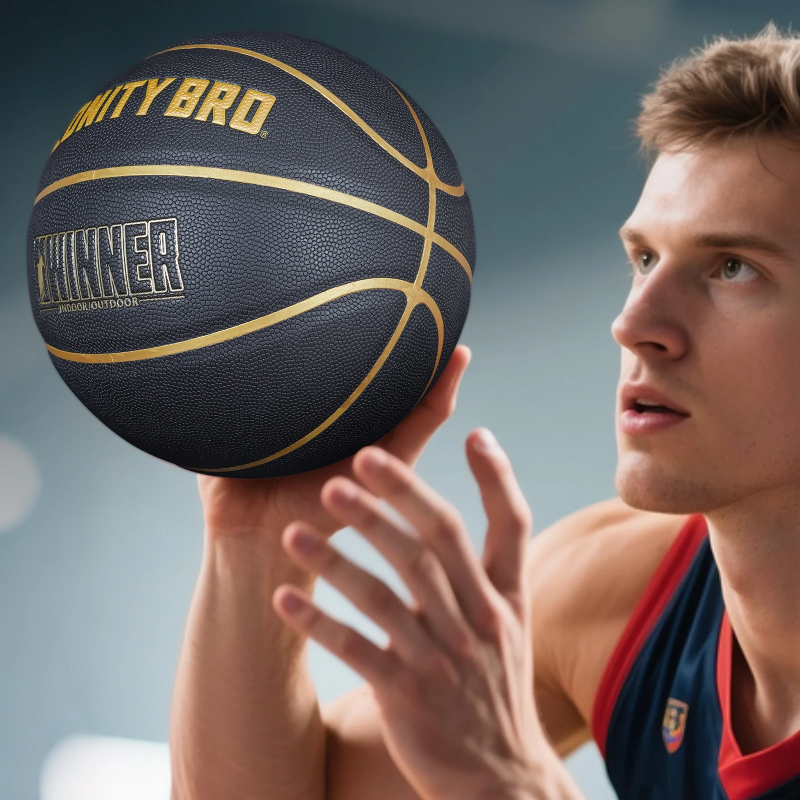 

Black Gold Official Size 7-29.5inch Basketball Ball High Quality Composite Pu Competition Ball Team Indoor Outdoor For Men Women