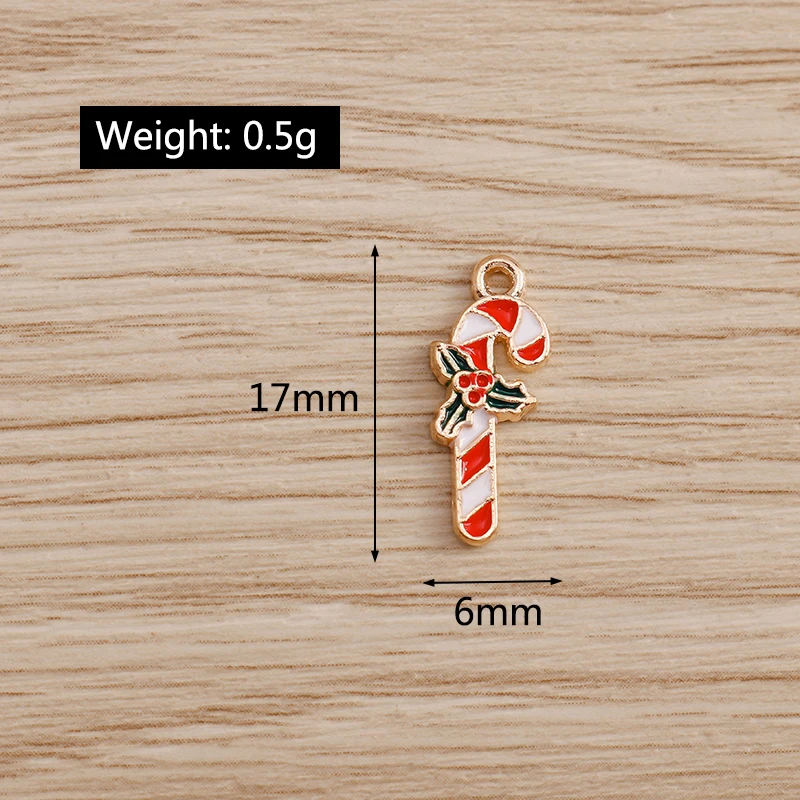10 Stück Niedliche Weihnachtsanhänger aus Emaille: Weihnachtsmann, Handschuhe, Baum, Hirsch - Anhänger für Schmuckherstellung, Halsketten, Ohrringe, DIY-Geschenke – Detail 17