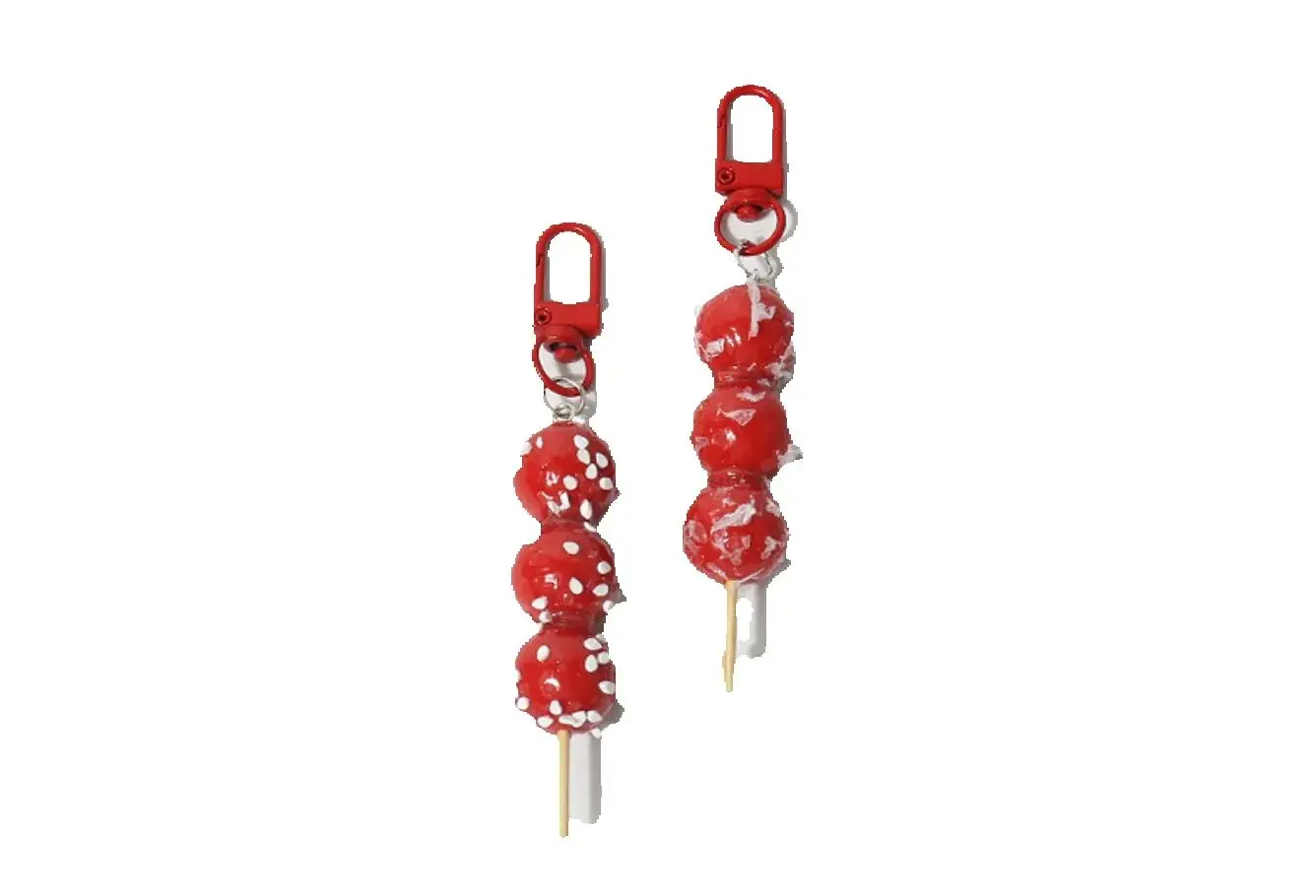 Popular Trend Fashion Cute Creative Simulation Food Sugar-Coated Haws Skewer Key Chain Food Model Car Pendant New Year Gifts