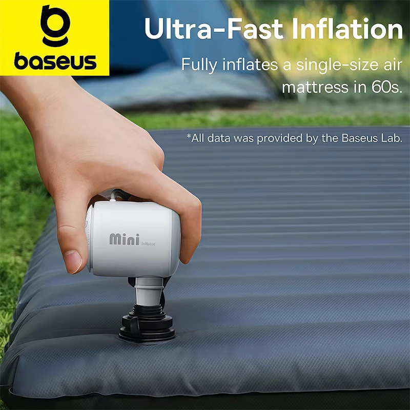 Baseus ワイヤレスエアコンプレッサー ミニインフレーターポンプ