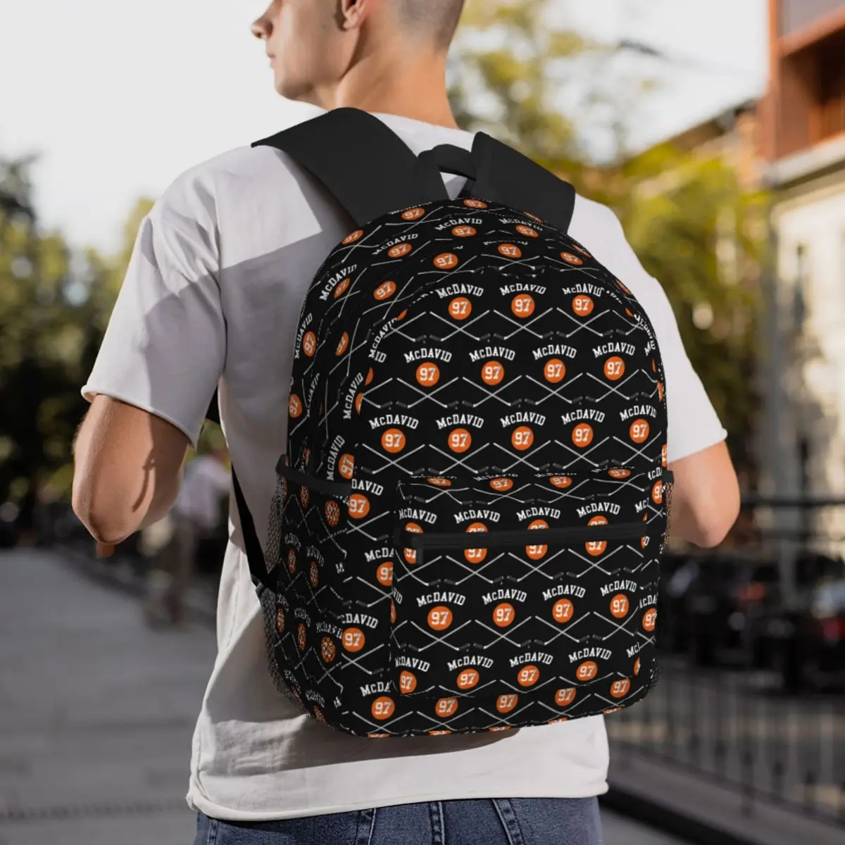 Connor McDavid 97 For Edmonton Oilers Fans Backpack Daypack Large Capacity Boys Girls BookBag School Bag Shoulder Bags Men Women