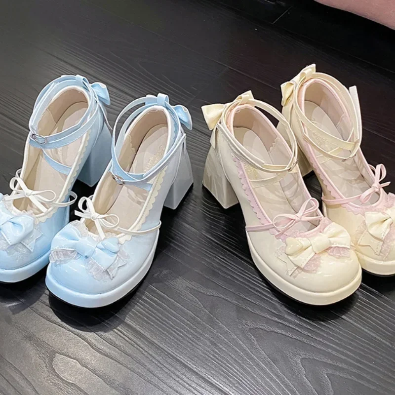 

Весна/осень, новый стиль, модная элегантная женская обувь на высоком каблуке с круглым носком и квадратным каблуком, украшенная бантом, туфли Мэри Джейн