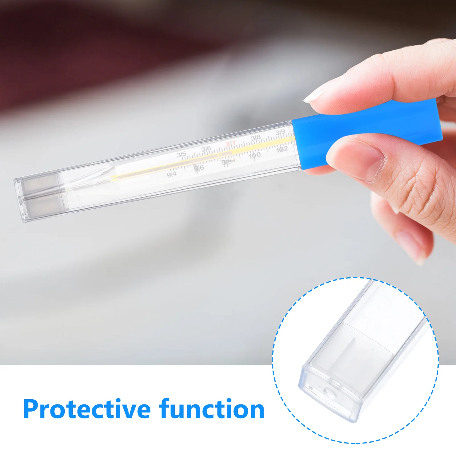 3Pcs Thermometer Protection Tubes Sleek Multifunctional Storage Tube Protective Case for Body Temperature Glass Oral Thermometer