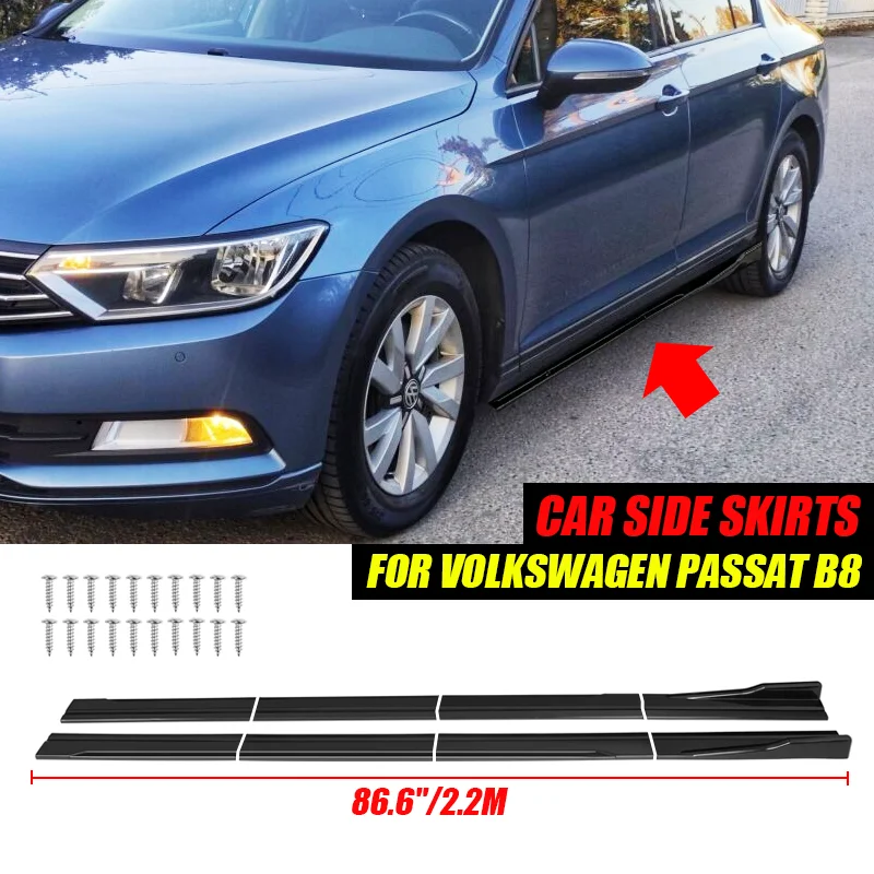 Para Volkswagen accesorios VW Passat B8 r-line Sedan puerta de coche faldas laterales difusores Kit de extensión ABS negro brillante