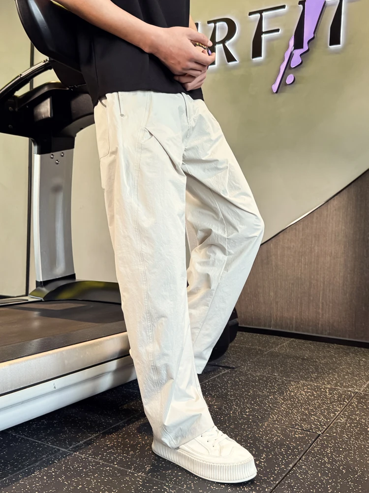 عارضة فضفاض واسعة الساق السراويل الرجال Faion مستقيم قطع السراويل العصرية سكين الرجال السراويل تنفس مريحة الصيف L... #2