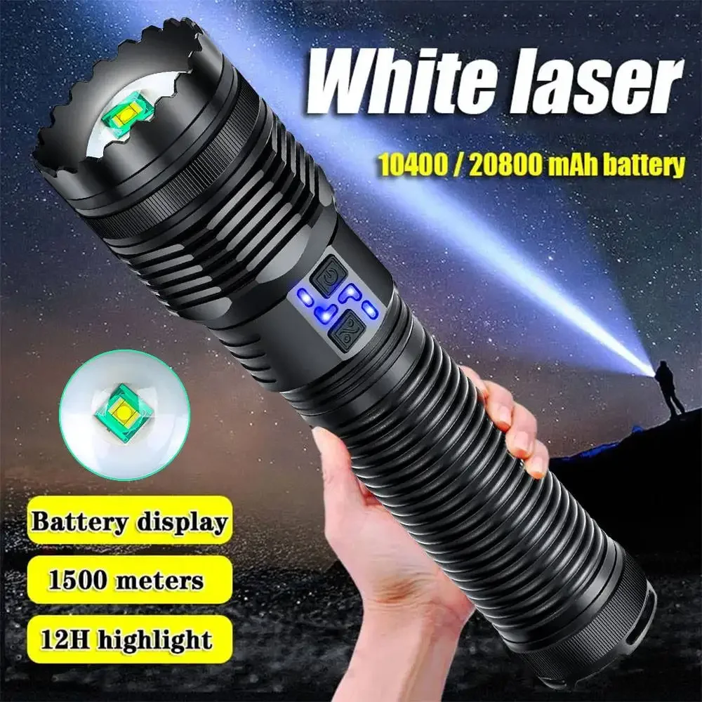 100w poderosa lanterna led ultra brilhante de longo alcance lanterna tática usb recarregável zoom tocha para acampamento ao ar livre pesca