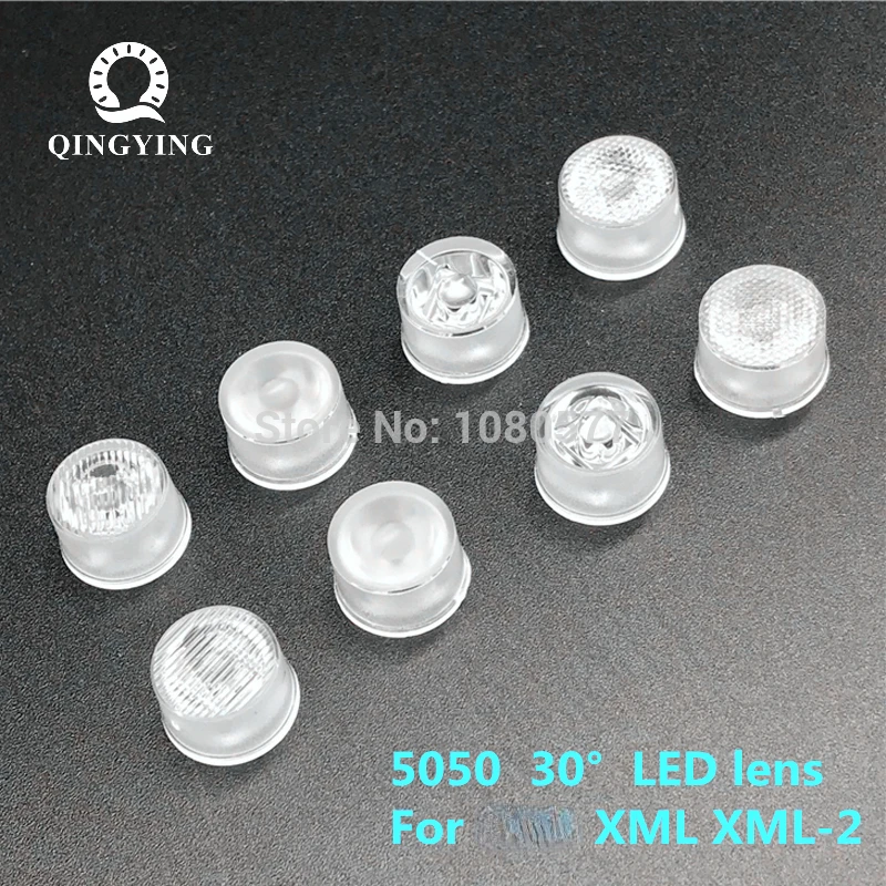 30pcs 13mm LED lens 30 Degree For 5050 XML XML-L2 Optical Grade PMMA Led Lens Holder Plano Reflector Collimator