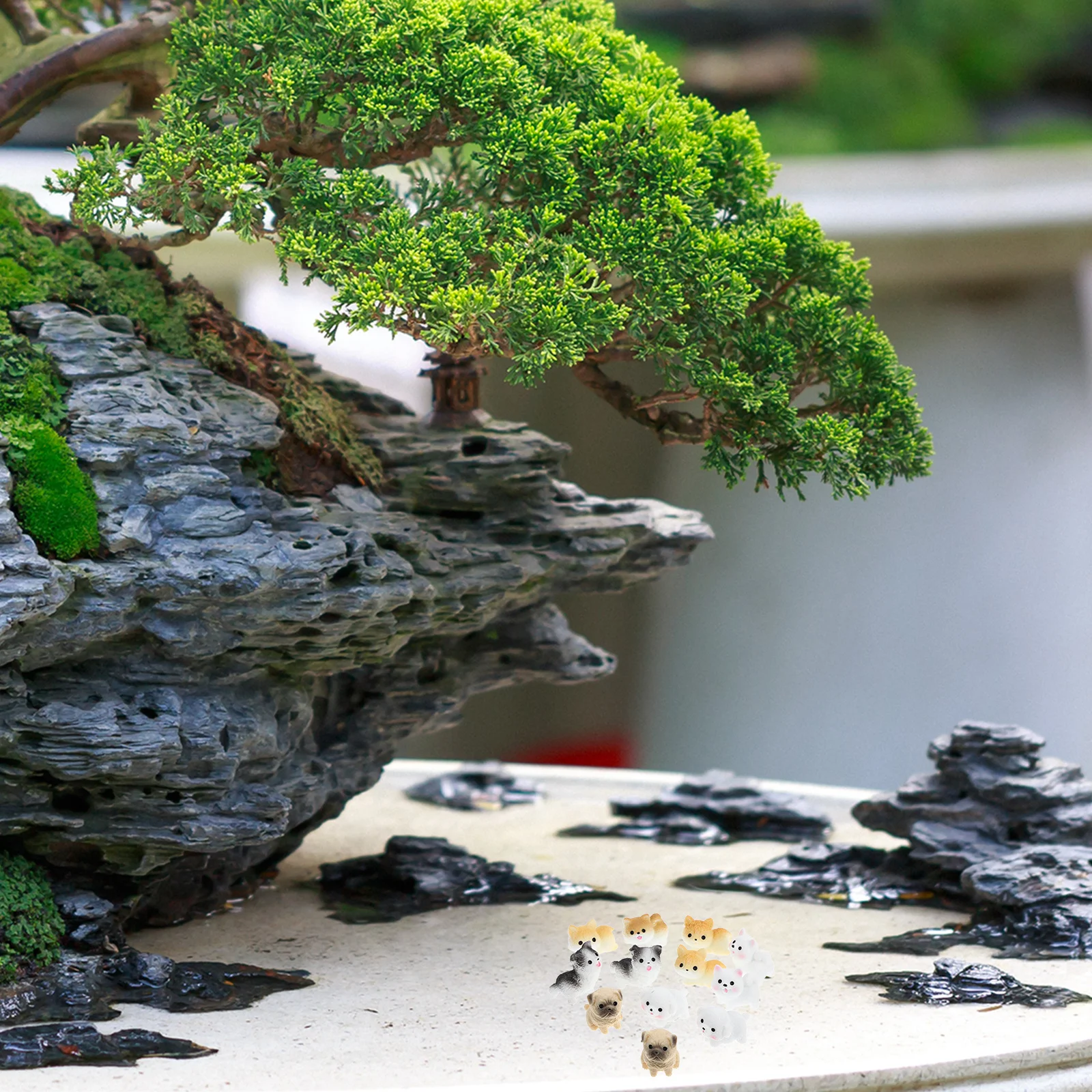 

12Pcs Simulation Mini Dog Figures Cute Cartoon Puppy for Garden Home Cake Cupcake Party Decorations Mini Resin Pets Bulk Set