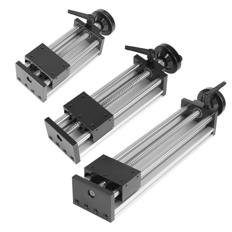 Manual Sliding Table Linear Rail 100 /150 /250mm Aviation Aluminum CNC Slide Stage Actuator Ball Screw Motion Table