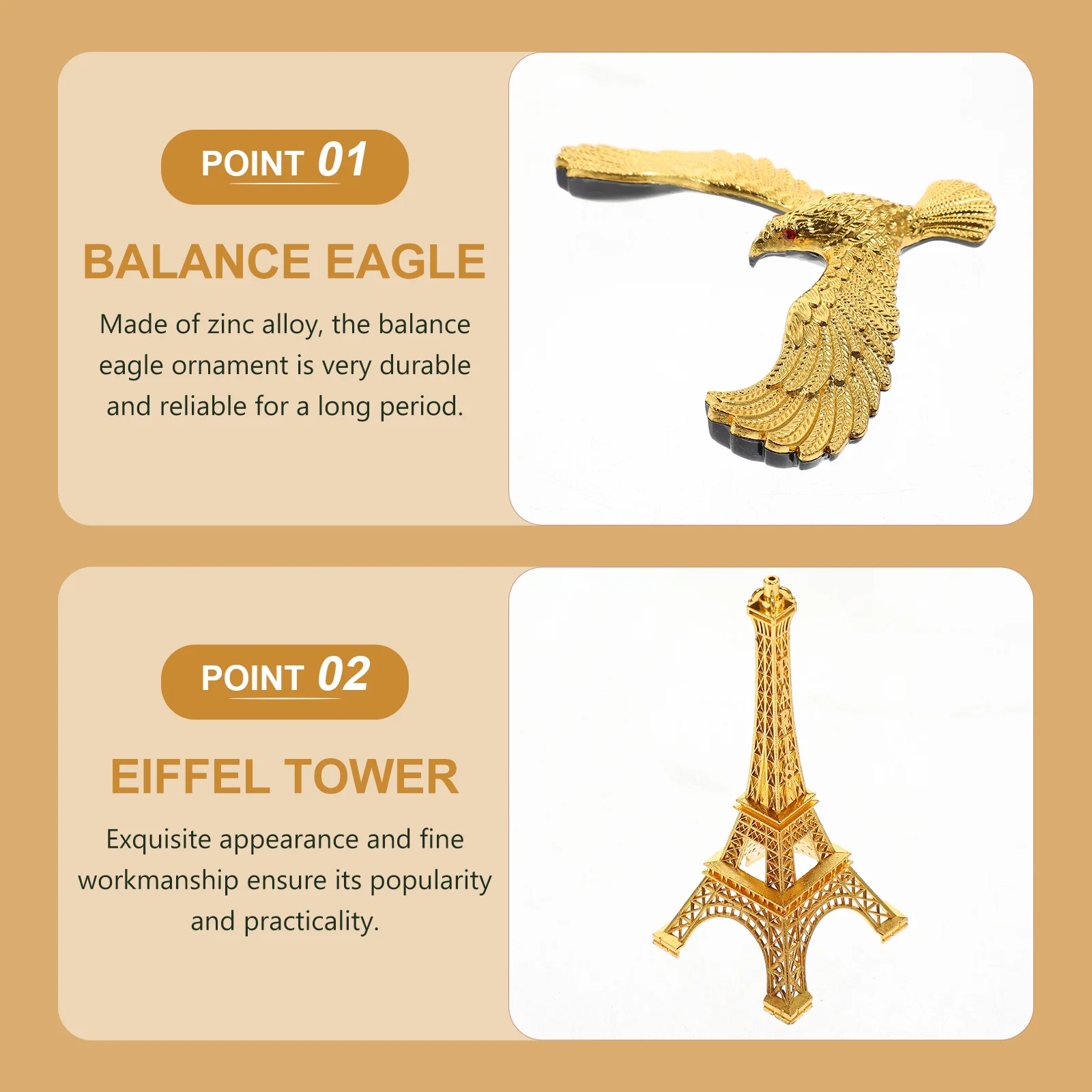 Eiffel Tower Ornament Ornaments Bird Toys Zinc Alloy Balance Eagle Golden Child